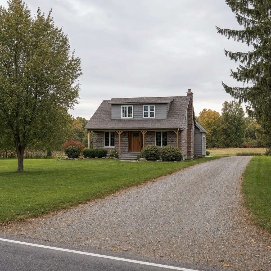 A calm single-family home exterior on a quiet San Antonio street, representing the household size and daily water use that decides how often a septic tank needs pumping